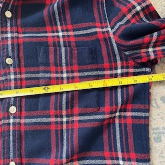 🧡3/15 TOPMAN Red Blue Plaid Cotton Shirt Men's S - Picture 5 of 13